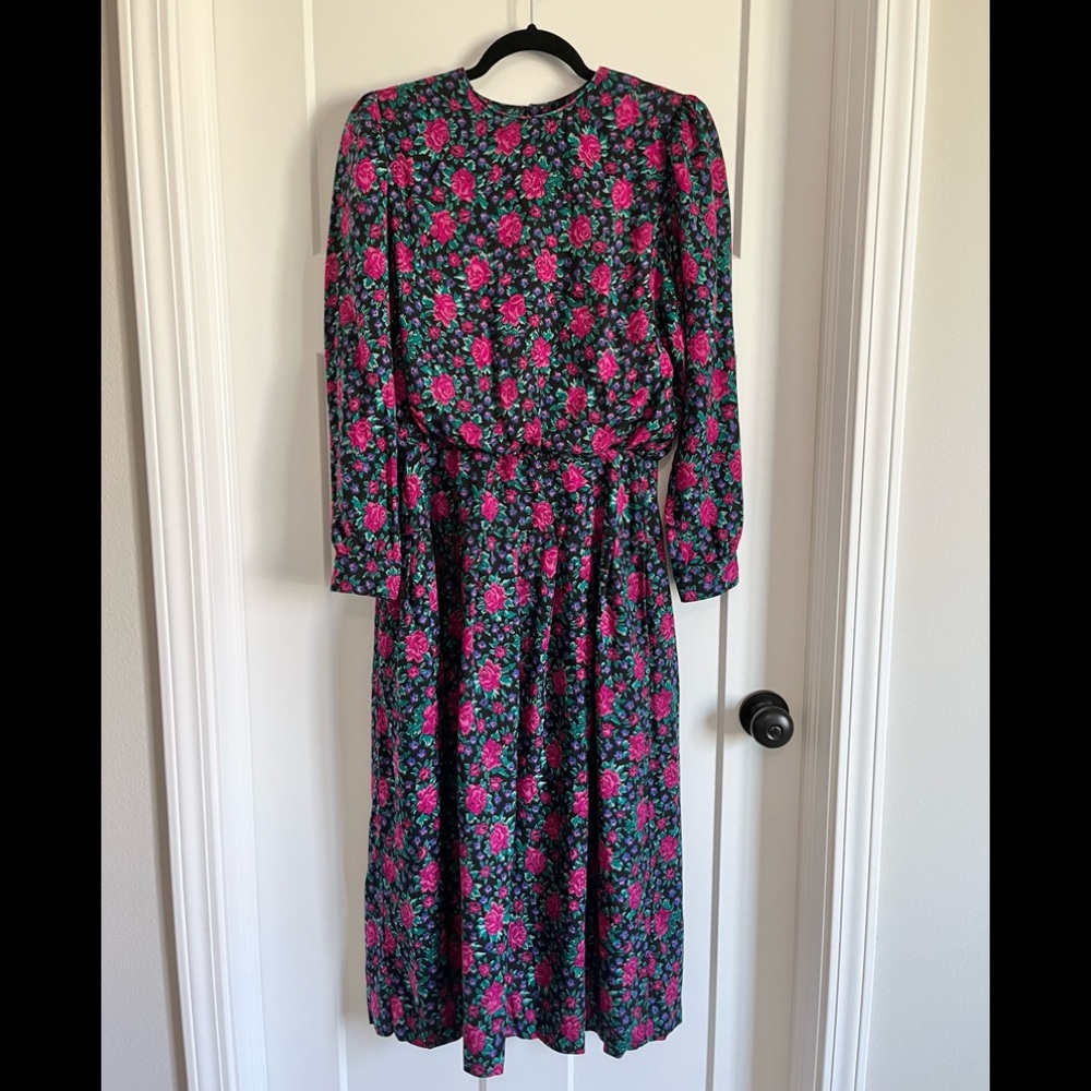 SOLD Vintage Pioneer Style Floral Long Sleeve Dress - Picture 1 of 16